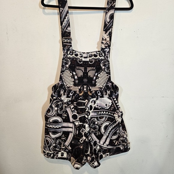 Blackmilk Pants - Black Milk Steampunk Shorts Overalls Romper Size Medium